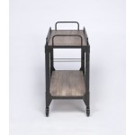 ACME Caitlin Serving Cart, Rustic Oak & Black