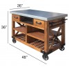 ACME Kailey Kitchen Cart, Antique Oak