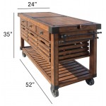 ACME Kaif Kitchen Cart, Distressed Chestnut