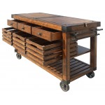 ACME Kaif Kitchen Cart, Distressed Chestnut