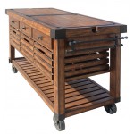 ACME Kaif Kitchen Cart, Distressed Chestnut