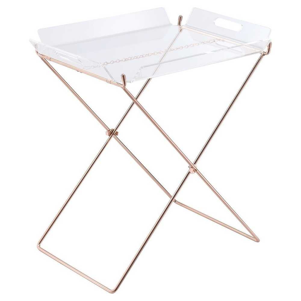 ACME Cercie Tray Table, Clear Acrylic & Copper