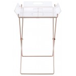 ACME Cercie Tray Table, Clear Acrylic & Copper