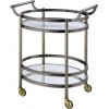 ACME Lakelyn Serving Cart, Black Nickel & Clear Glass