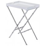 ACME Lajos Tray Table, White & Chrome