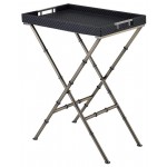 ACME Lajos Tray Table, Black Weave & Antique Gold