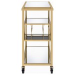 ACME Adamsen Serving Cart, Champagne & Mirror