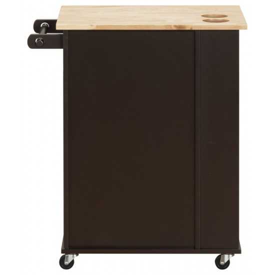 ACME Zina Kitchen Cart, Natural & Wenge