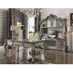 ACME Versailles Executive Chair w/Swivel & Lift, Silver PU & Antique Platinum