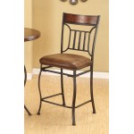 ACME Tavio Counter Height Chair (Set-2), Fabric & Black w/Gold Brush, 24" Seat Height