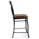 ACME Tavio Counter Height Chair (Set-2), Fabric & Black w/Gold Brush, 24" Seat Height