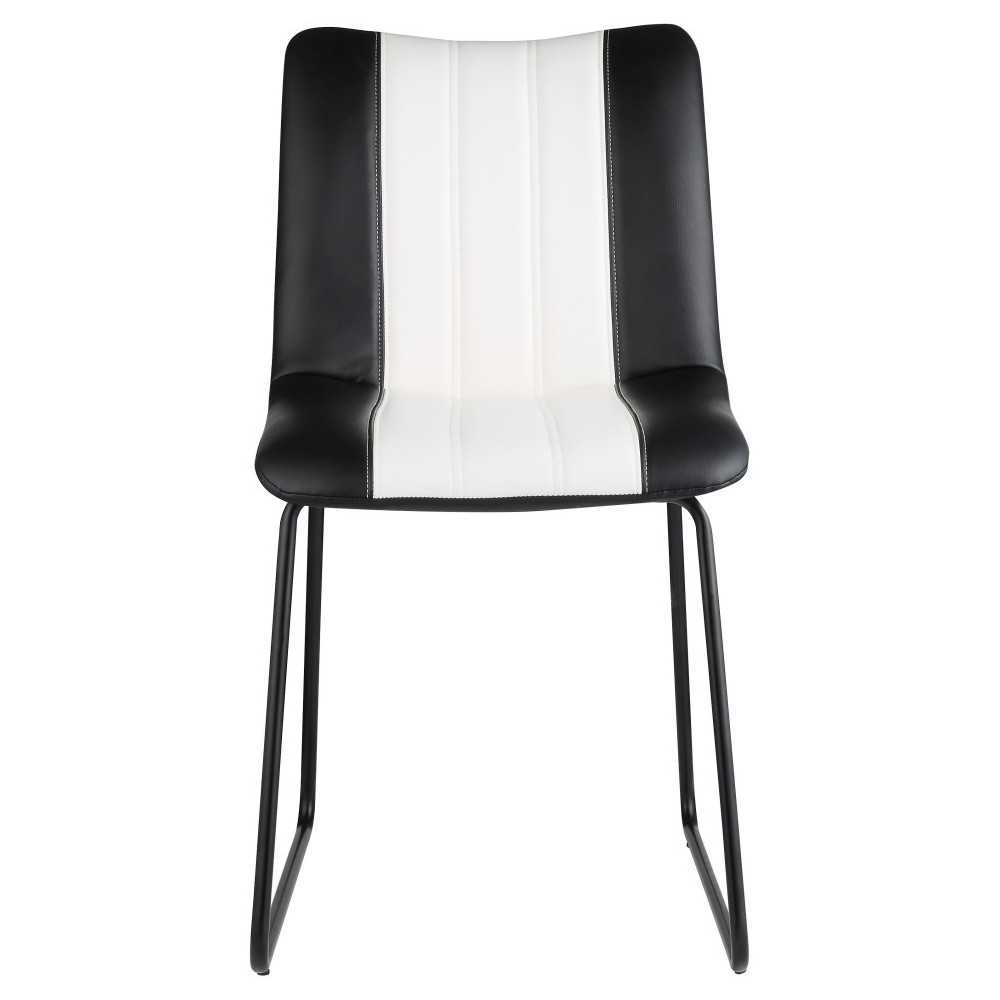 ACME Muscari Accent Chair, Black/White PU & Black