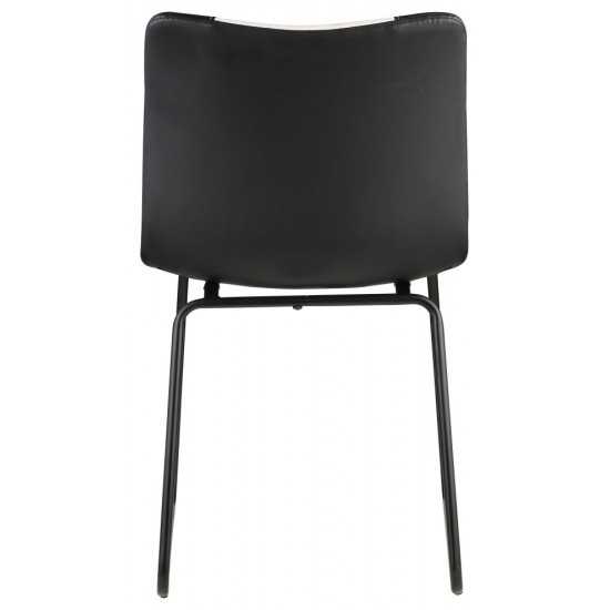 ACME Muscari Accent Chair, Black/White PU & Black