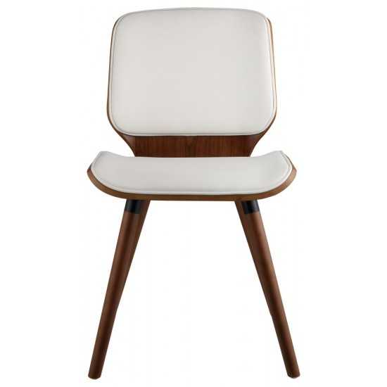 ACME Nemesia Accent Chair, White PU & Walnut