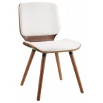 ACME Nemesia Accent Chair, White PU & Walnut