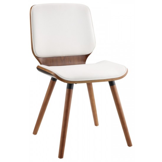 ACME Nemesia Accent Chair, White PU & Walnut