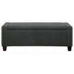 ACME Kelly Bench w/Storage, Dark Olive Linen