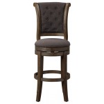 ACME Glison Bar Chair (1Pc), Charcoal Fabric & Walnut