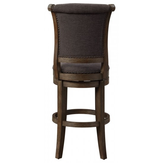 ACME Glison Bar Chair (1Pc), Charcoal Fabric & Walnut