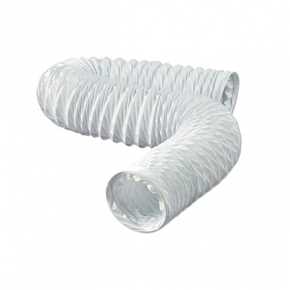 10-in. W Round Plastic Flexible Duct Hose In White