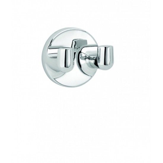 2.15 in. Round Stainless Steel Taymor Infinity Double Robe Hook in Chrome