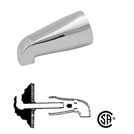 5.38-in. x 2.75-in. Tub Spout Without Diverter In Chrome, Waltec