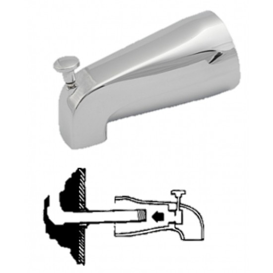5.38-in. x 2.75-in. Tub Spout With Diverter In Chrome in Brass