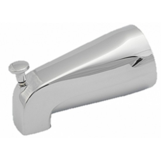 5.38-in. x 2.75-in. Tub Spout With Diverter In Chrome, slip-on