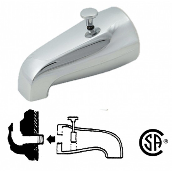 5.31-in. x 3.5-in. Tub Spout With Diverter In Chrome