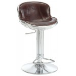 ACME Brancaster Adjustable Stool w/Swivel (1Pc), Vintage Brown Top Grain Leather & Aluminum, 24"~34" Seat Height