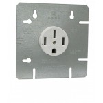 5.5 in. x 5.5 in. Electrical Range Receptacle in White