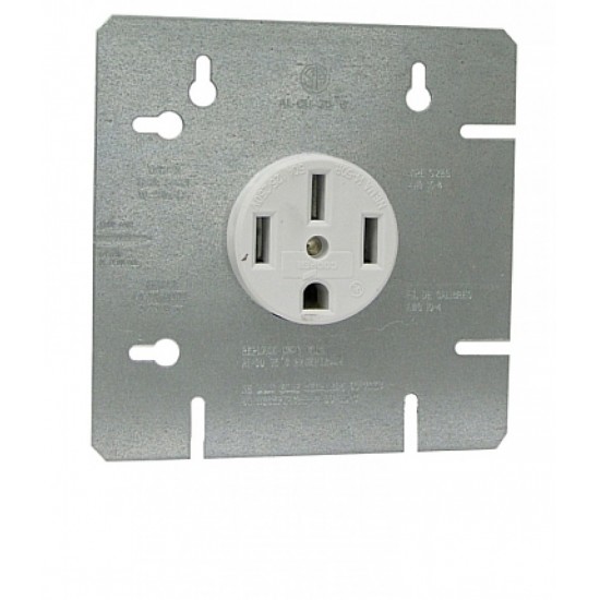 5.5 in. x 5.5 in. Electrical Range Receptacle in White