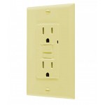 1.69-in. x 1.2-in. Electrical GFCI Receptacle In Ivory CULUS