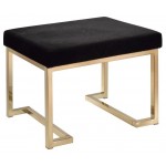 ACME Boice Ottoman, Black Fabric & Champagne