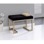 ACME Boice Ottoman, Black Fabric & Champagne