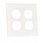 5 in. x 4.87 in. x 0.25 in. Plastic Electrical Receptacle Plate in White