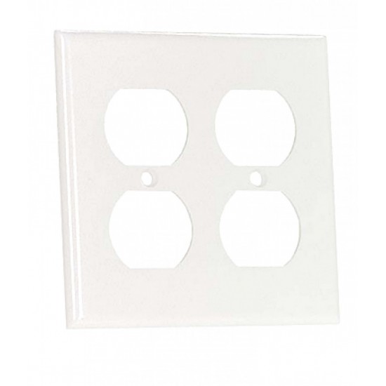 5 in. x 4.87 in. x 0.25 in. Plastic Electrical Receptacle Plate in White