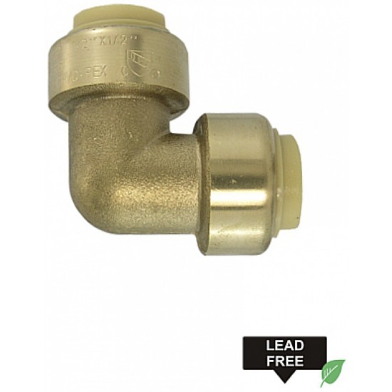 1.36 in. x 0.50 in. Lead Free Brass Push-Fit 90 Elbow