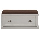 ACME Aislins Bench w/Storage, Fabric & White Washed