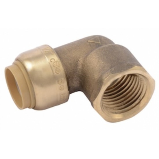 0.5 in. x 0.5 in. Lead Free Brass Push-Fit x Female 90 Elbow