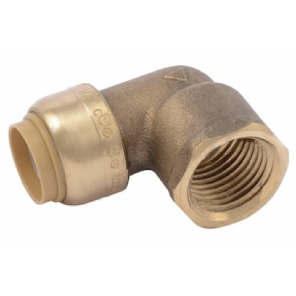 0.75 in. x 0.75 in. Lead Free Brass Push-Fit x Female 90 Elbow 0.75 in. x 0.75 in. Lead Free Brass Push-Fit x Female 90 Elbow