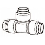 1 in. x 1 in. x 1 in. Lead Free Brass Push-Fit Tee