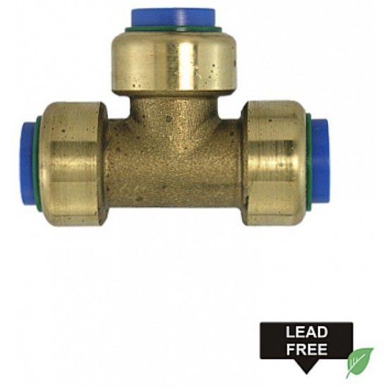 0.5 in. x 0.5 in. x 1 in. Lead Free Brass Push-Fit Tee