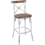 ACME Zaire Bar Chair (1Pc), Antique White & Antique Oak, 29" Seat Height