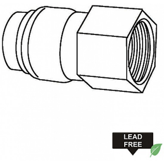 1 in. x 1 in. Lead Free Brass Push-Fit Female Adapter