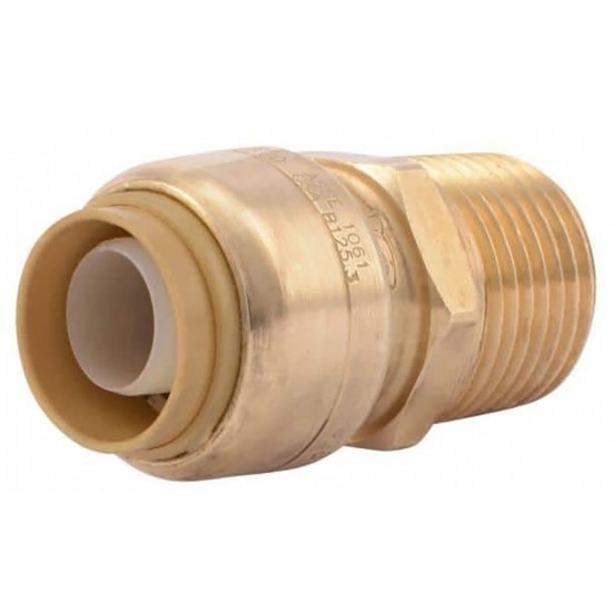 0.5 in. x 0.5 in. Lead Free Brass Push-Fit Male Adapter