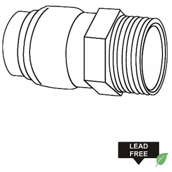 1 in. x 1 in. Lead Free Brass Push-Fit Male Adapter