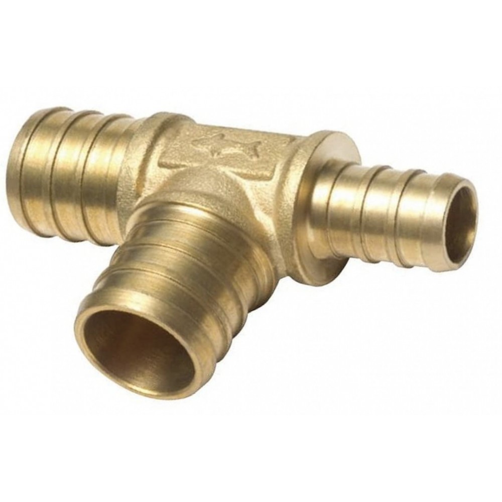 0.75 in. x 0.5 in. x 0.75 in. Brass Pex Tee