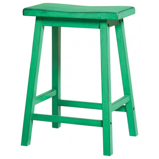ACME Gaucho Counter Height Stool (Set-2), Antique Green, 24" Seat Height