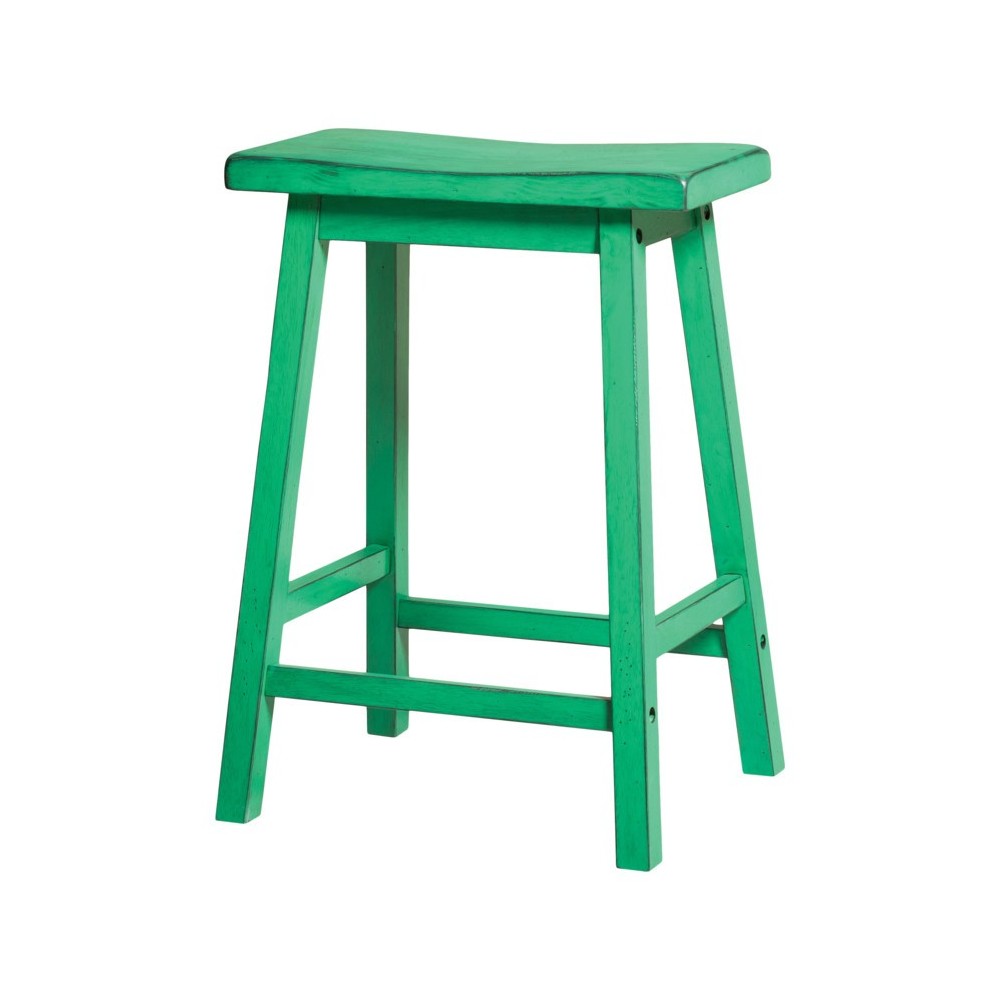 ACME Gaucho Counter Height Stool (Set-2), Antique Green, 24" Seat Height